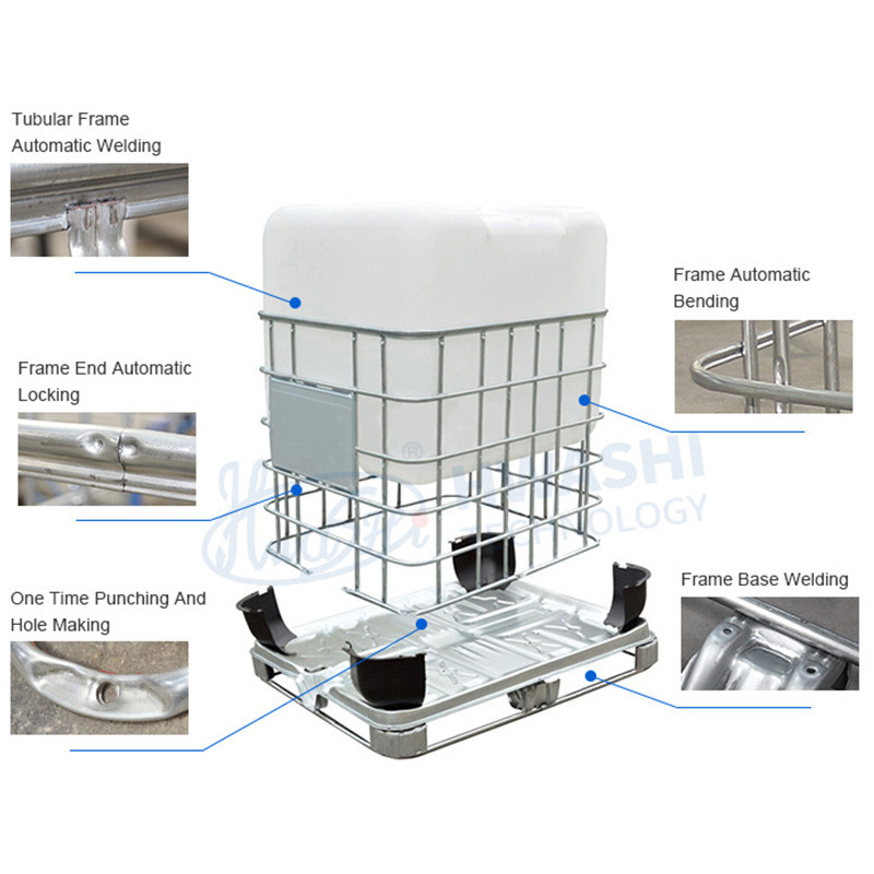Machine de soudage de cadre de base de cage IBC pour IBC 1000L réservoir d'eau cage en acier inoxydable