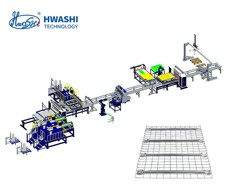Hwashi améliorez votre processus de production avec la machine automatique de soudage de cage pour les étagères de pont en treillis métalliques
