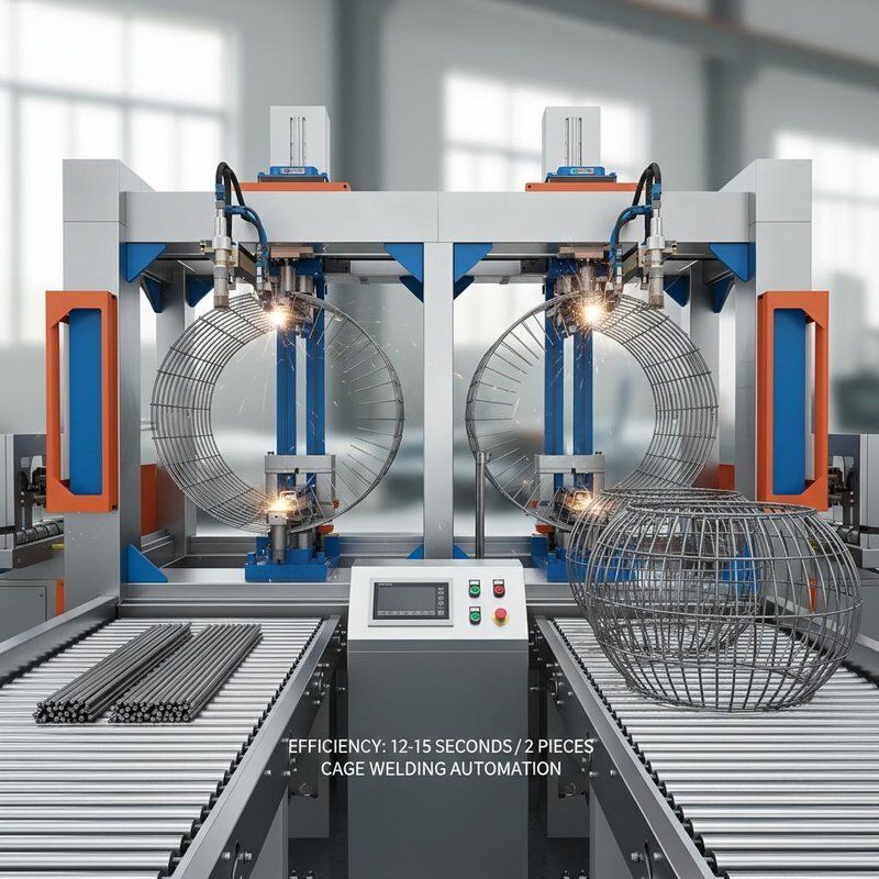 Efficacité 12 à 15 secondes par 2 pièces de soudage en cage Plateforme d'automatisation offrant un soudage élevé et un flux de travail optimisé