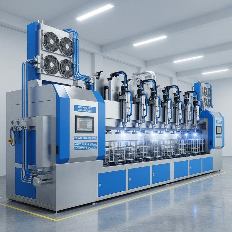 Machine de soudage IBC de taille 3500x165000mm avec système de refroidissement par eau et vitesse de soudage élevée assurant un soudage constant