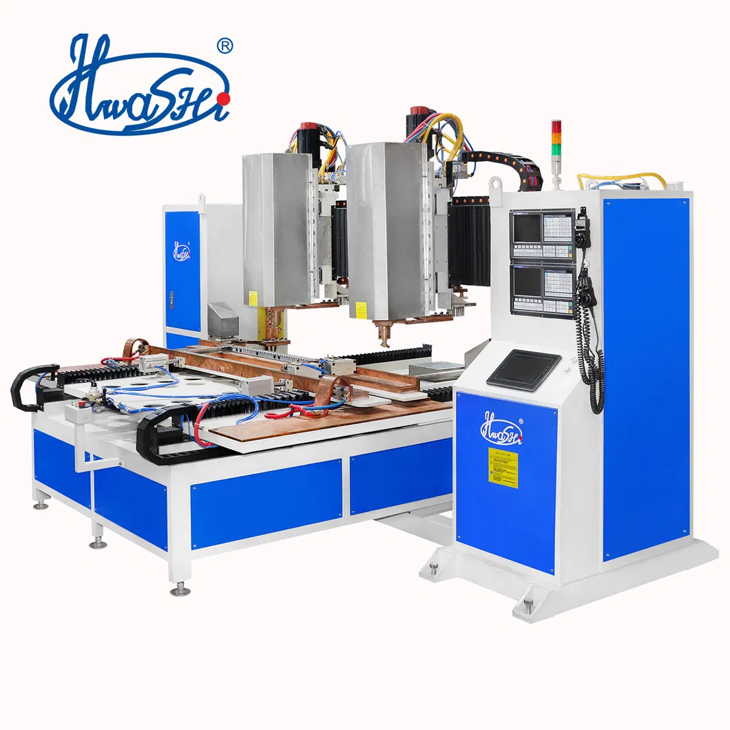 Hwashi CNC Sept 7axes double tête de tôle de soudage à points, soudeur automatique de tôle pour Squatrack 0