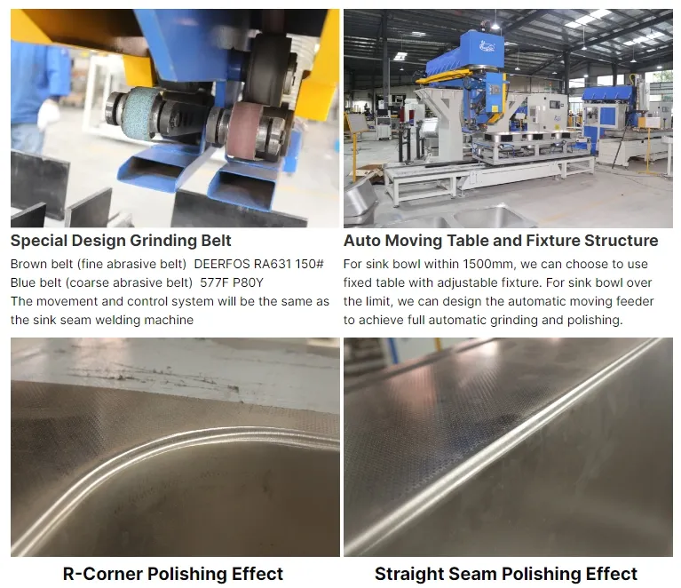 Machine de meulage et polissage des bords d'évier CNC Hwashi 1